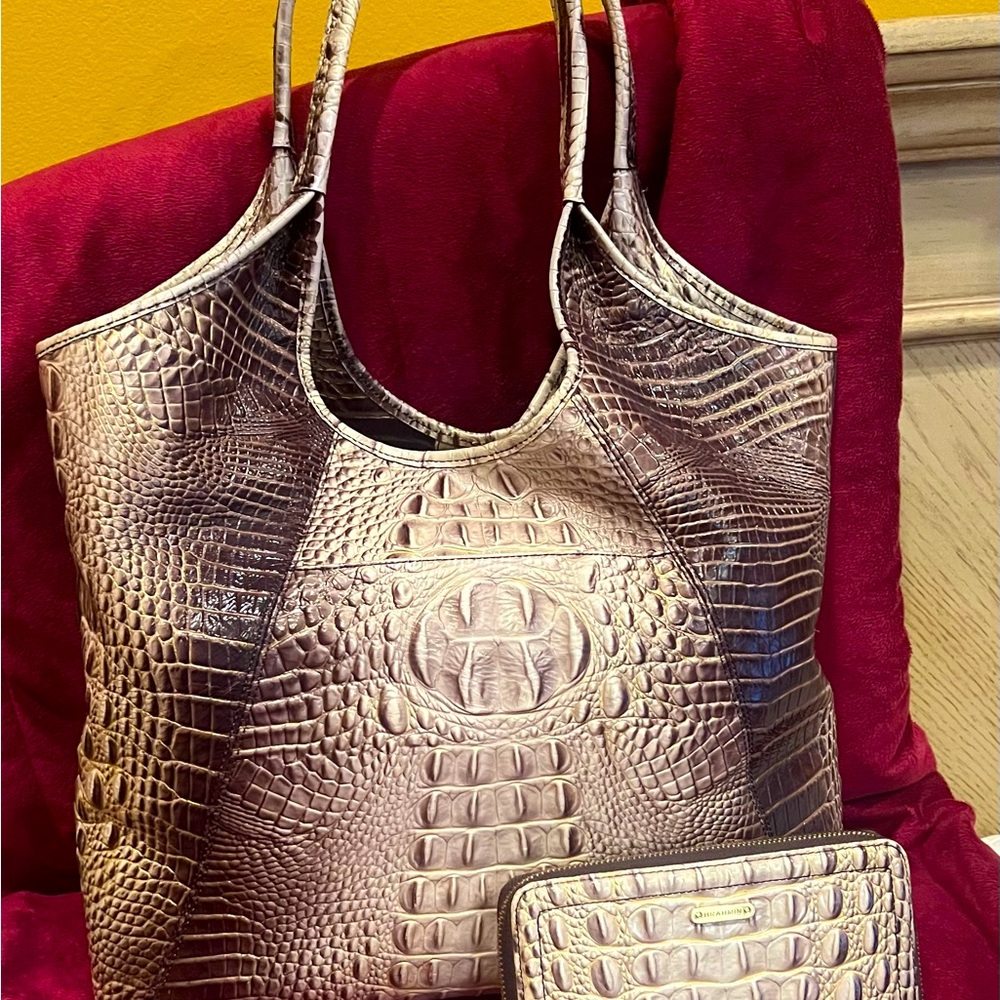 Brahmin Shopper Eclipse Melbourne tote and Suri wallet